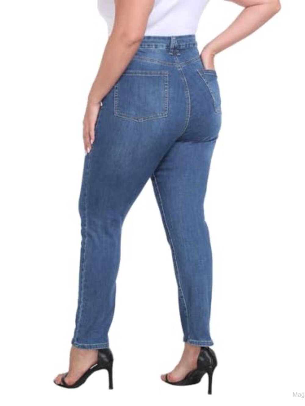 Plus Size High Waist Cropped Skinny Jeggings Pull On Stretch Denim Pants